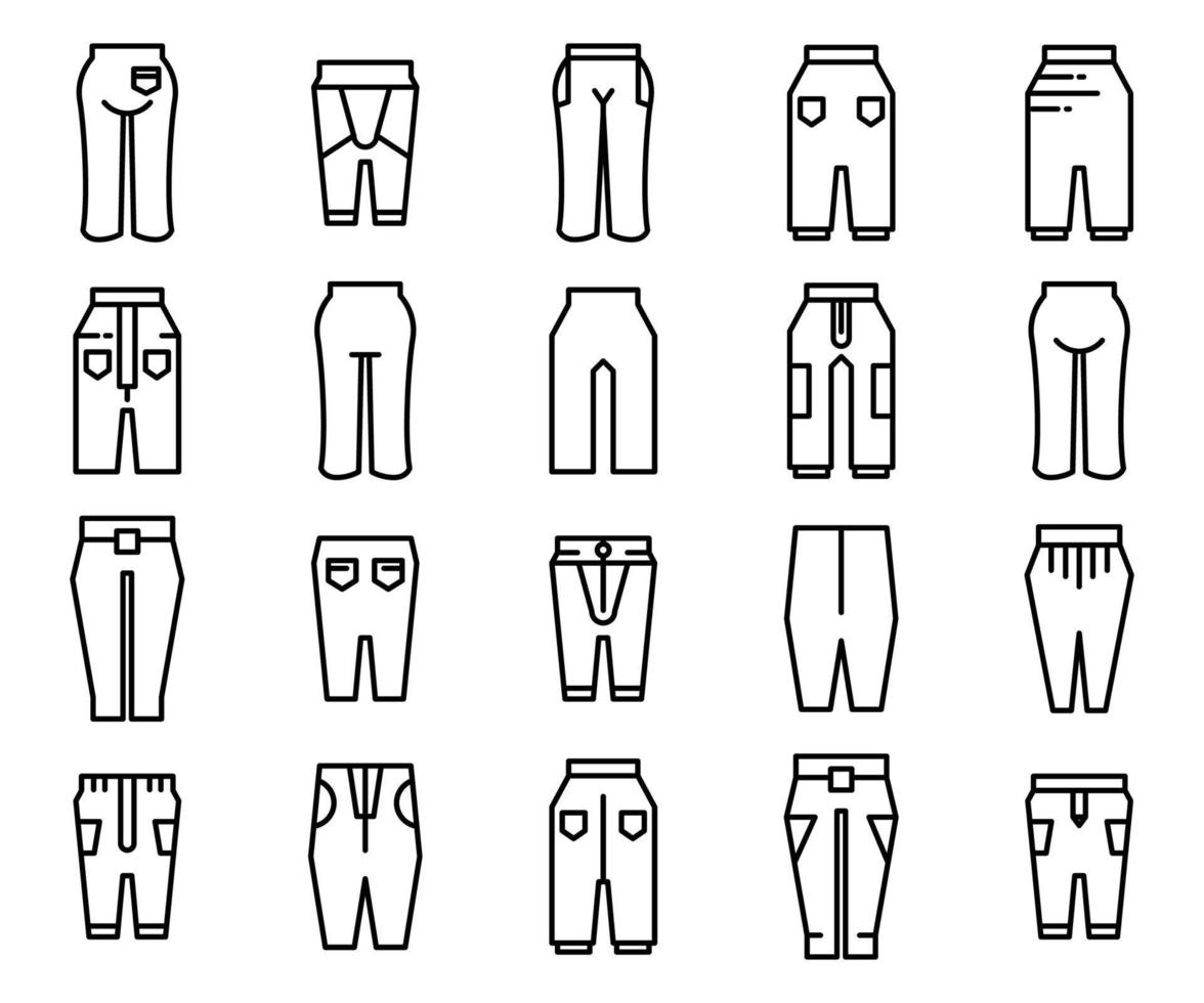 illustrazione delle icone dei pantaloni dei pantaloni vettore