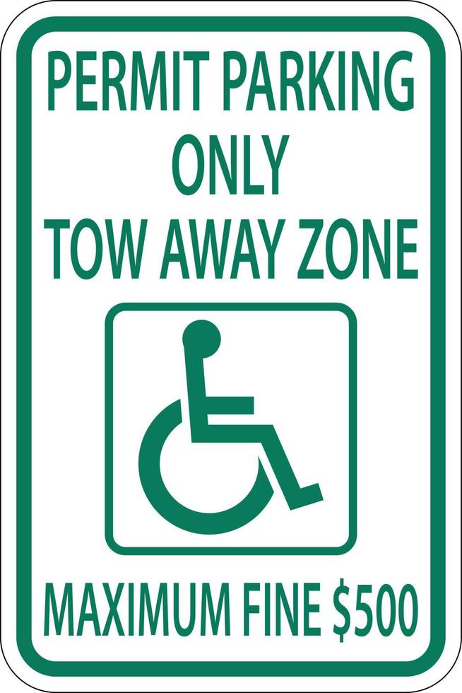 segno di parcheggio accessibile su sfondo bianco vettore