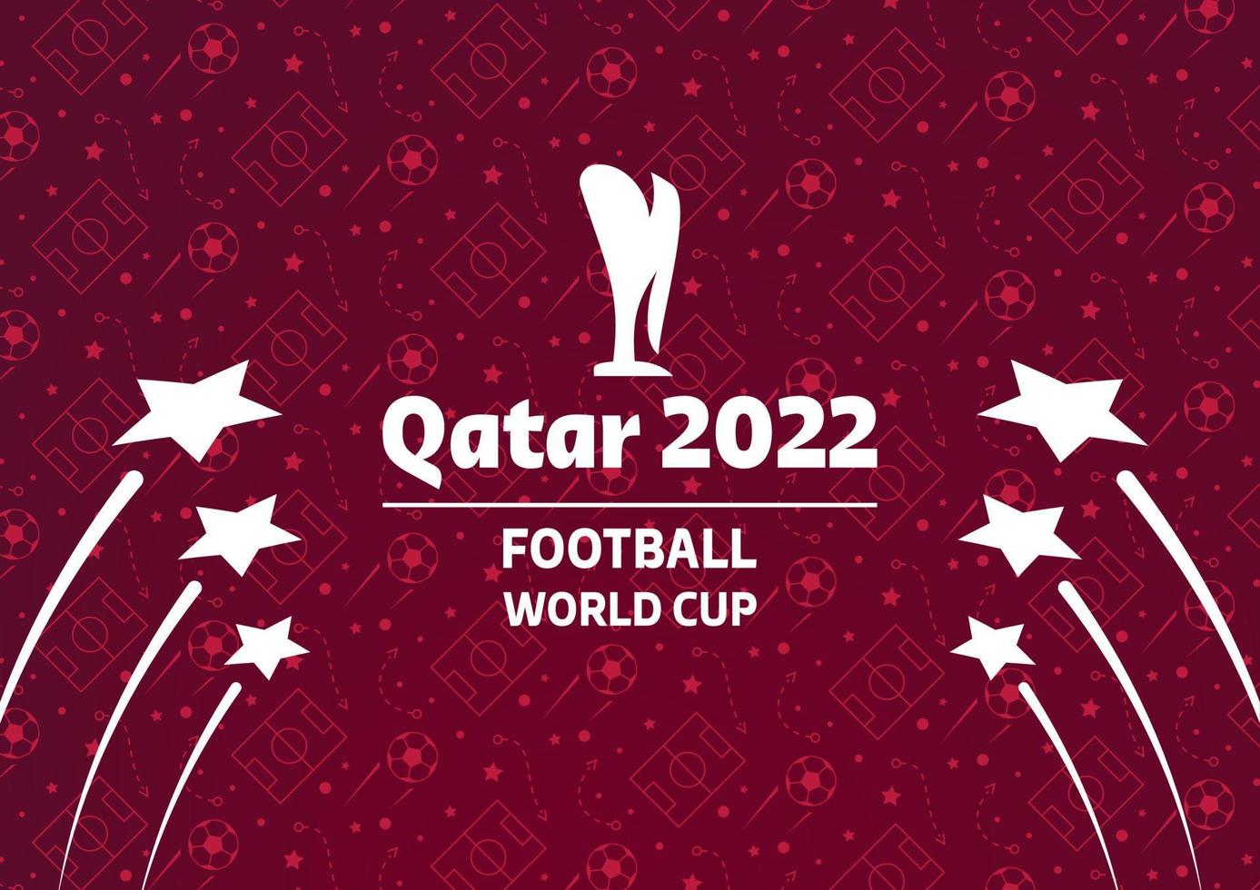 Coppa del qatar mondiale 2022. sfondo astratto di calcio, bandiera della coppa del mondo. illustrazione vettoriale. simbolo della competizione calcistica. vettore