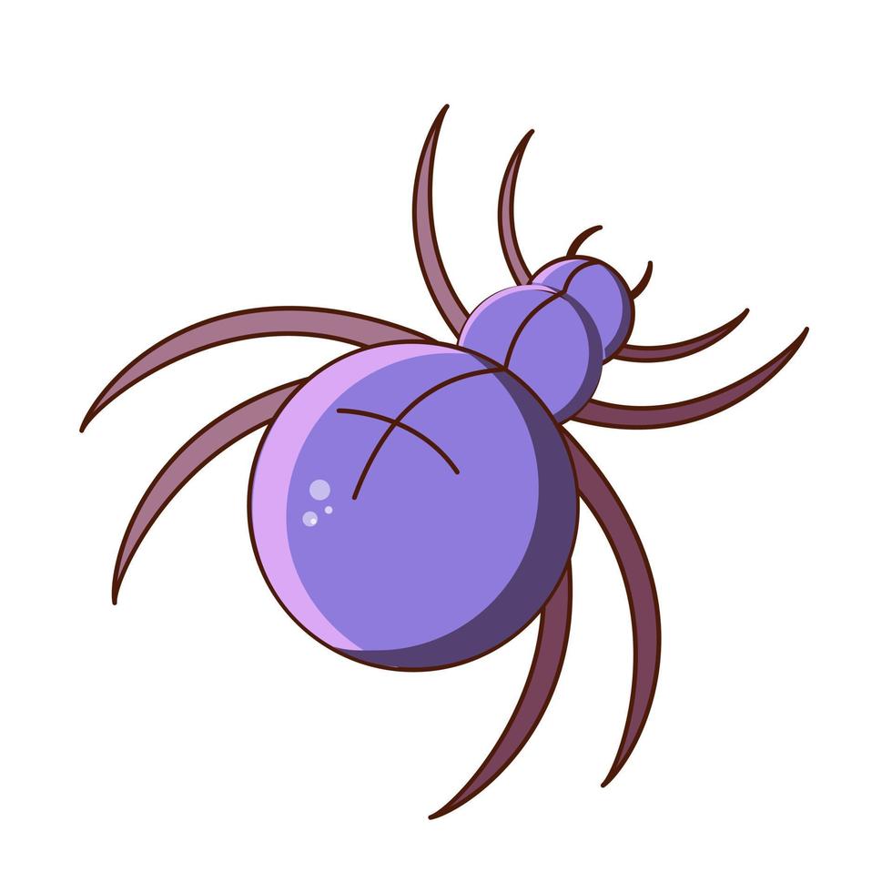 disegno di un ragno. illustrazione piatta vettoriale. icona, adesivo. illustrazione del fumetto. vettore