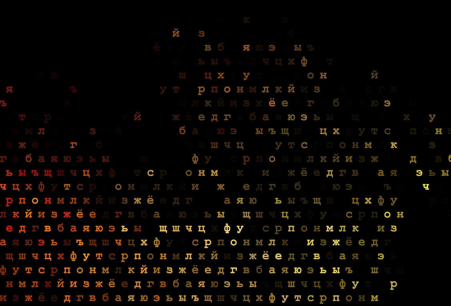 layout vettoriale arancione scuro con alfabeto latino.