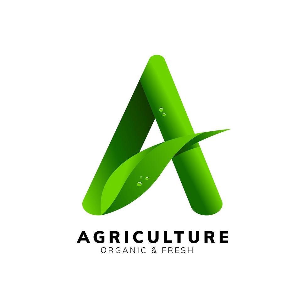 design della lettera per il logo dell'agricoltura vettore