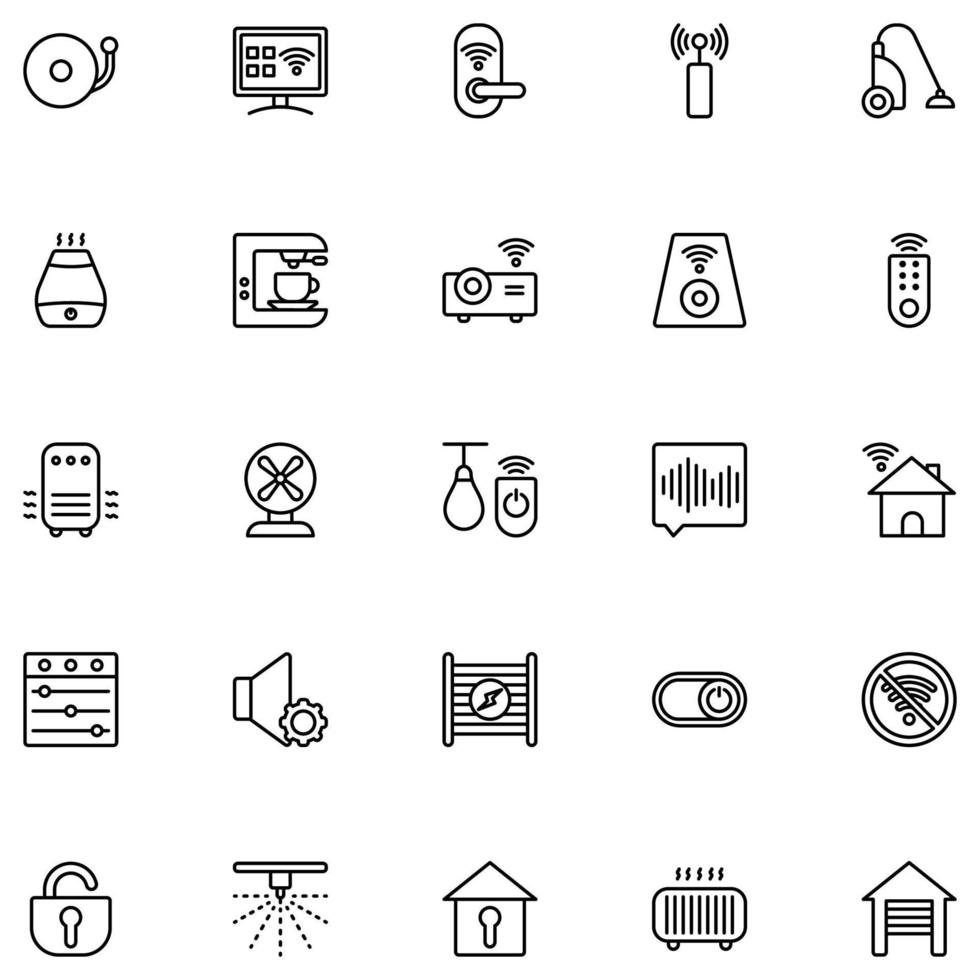 icona di casa intelligente in stile linea per qualsiasi scopo. perfetto per la presentazione di app mobili per siti Web vettore