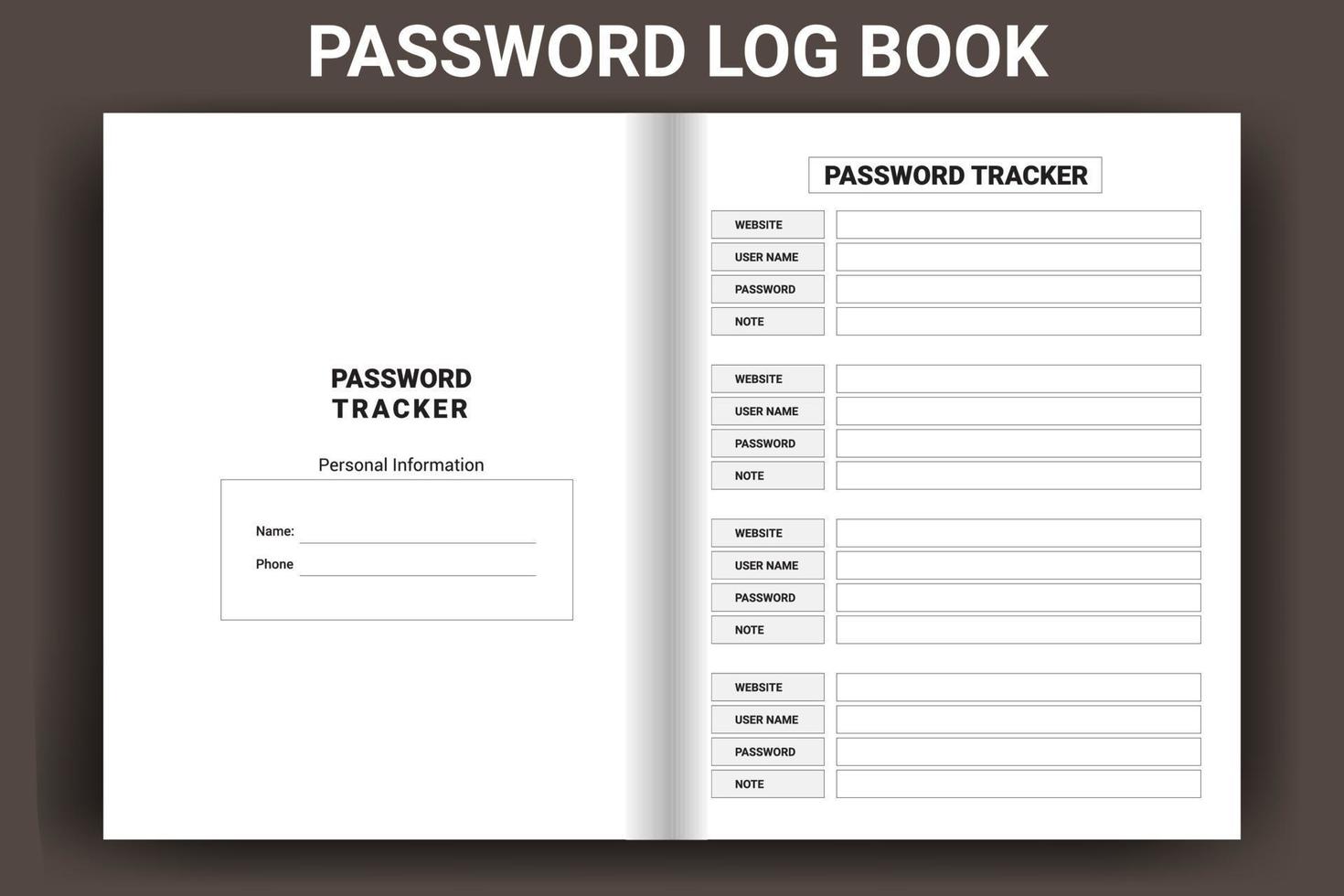 tracker registro password, diario, tracker password, registro password, pubblicazione diario, registro password, vettore