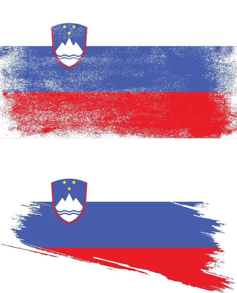 bandiera della slovenia in stile grunge vettore