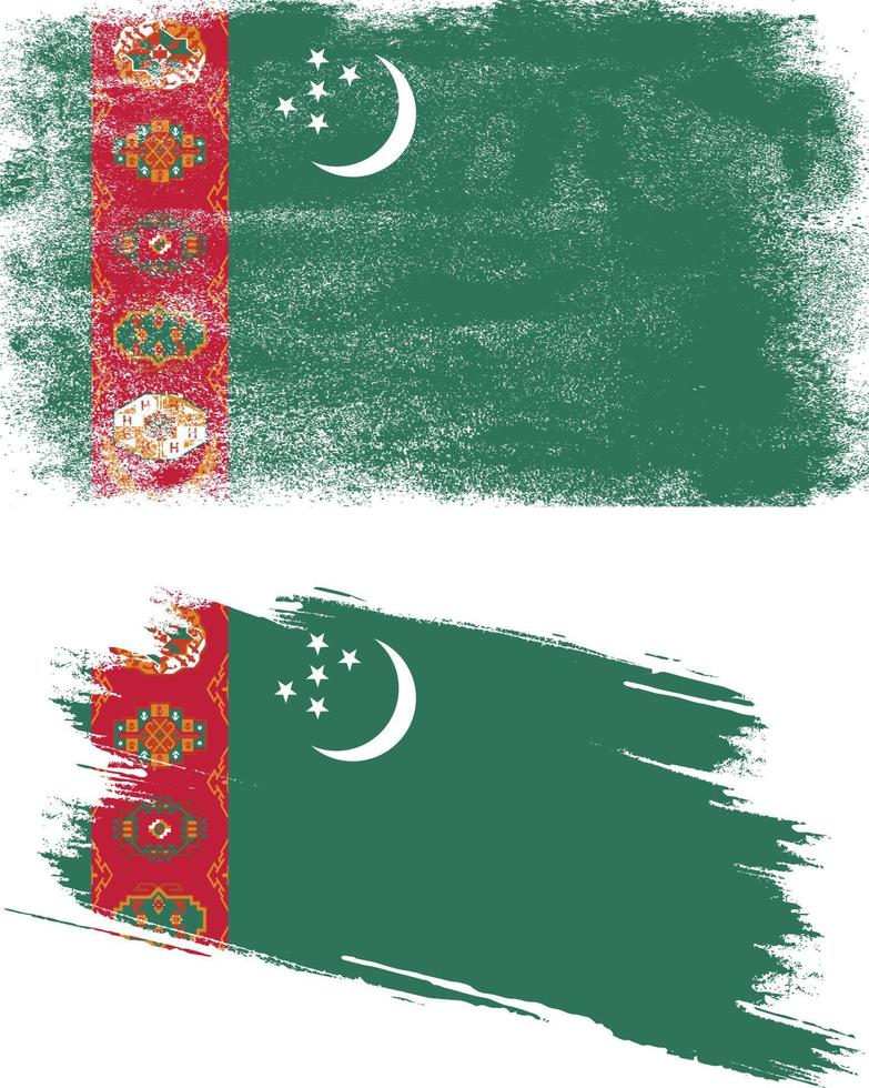 bandiera del turkmenistan in stile grunge vettore