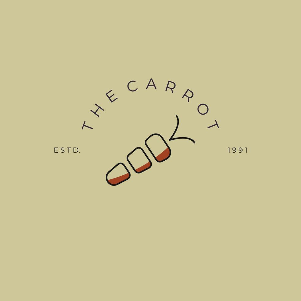 il modello del logo della carota per il ristorante. ispirazione per il modello di logo minimalista. illustrazione vettoriale