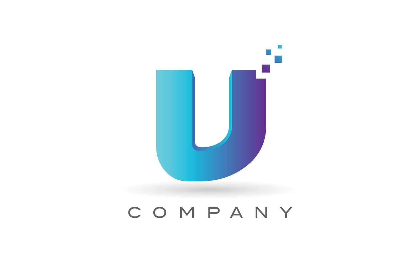 v disegno del logo della lettera dell'alfabeto del punto blu. modello di icona creativa per azienda e affari vettore