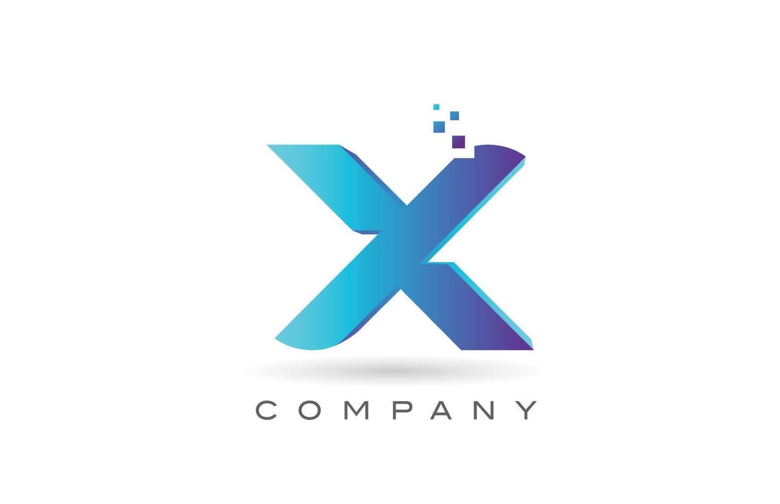 x alfabeto lettera logo icona design con punto blu. modello creativo per azienda e business vettore