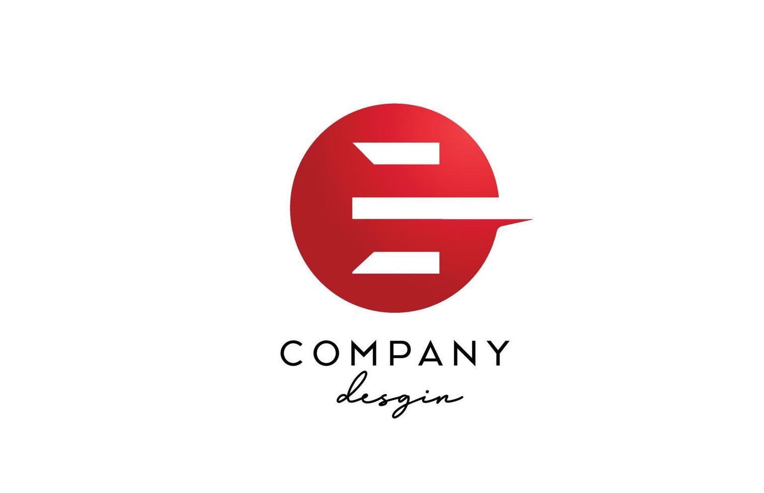 icona rossa del logo della lettera e dell'alfabeto con il design del cerchio. modello creativo per azienda e business vettore