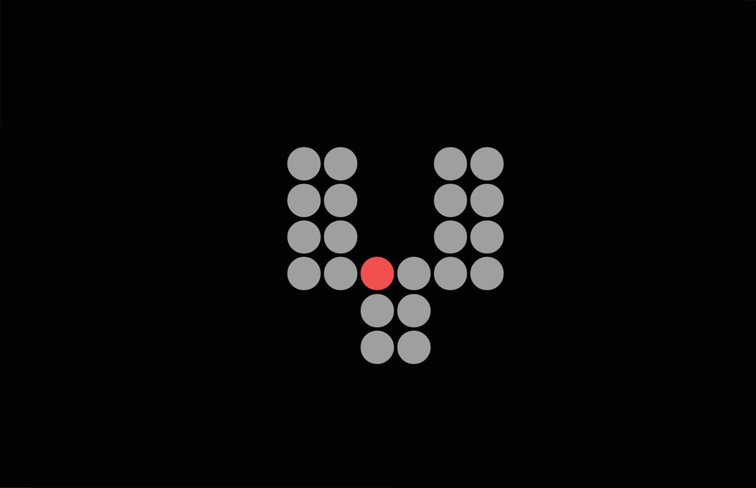 y disegno del logo dell'icona della lettera dell'alfabeto grigio rosso punteggiato. modello creativo per affari e società con punto vettore
