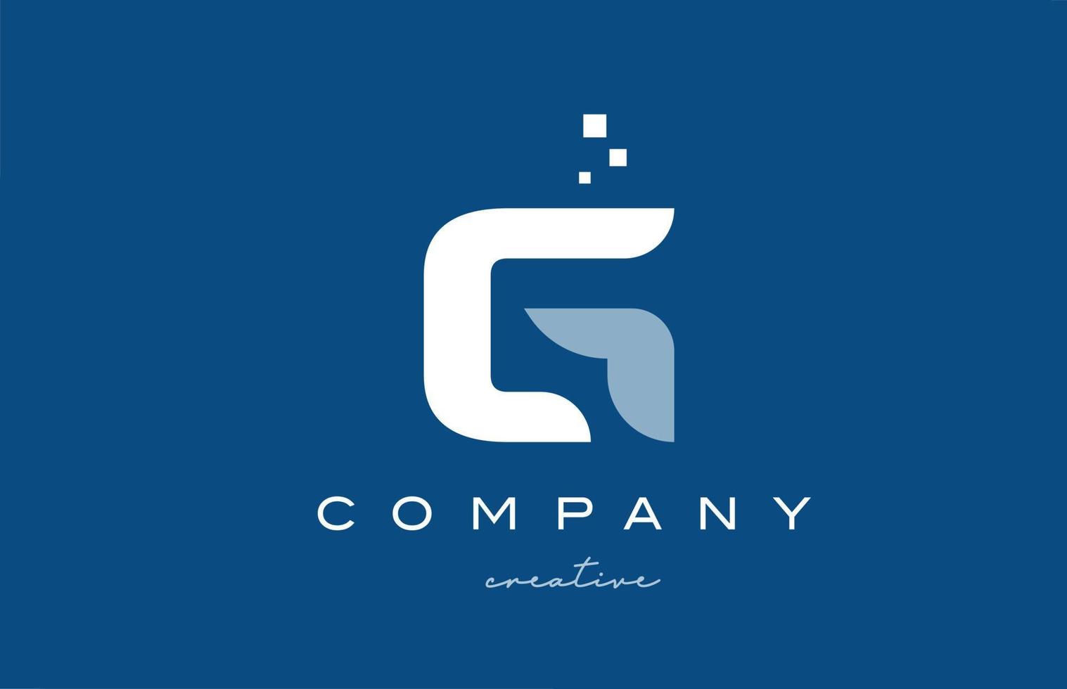 g alfabeto lettera logo icona design. modello creativo bianco blu per affari e società vettore