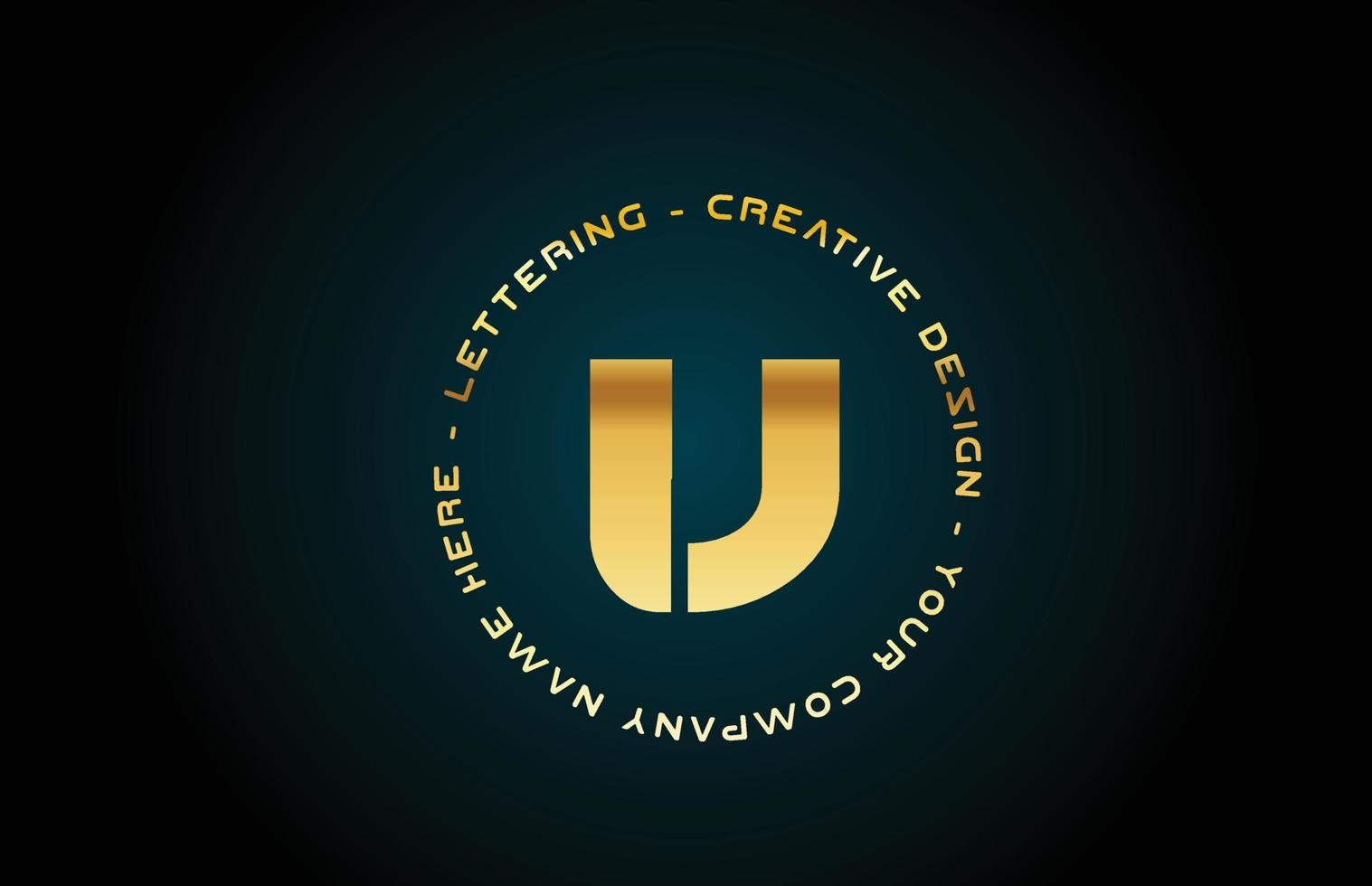 oro v alfabeto lettera logo icona design con testo. modello creativo dorato per affari e società con cerchio vettore