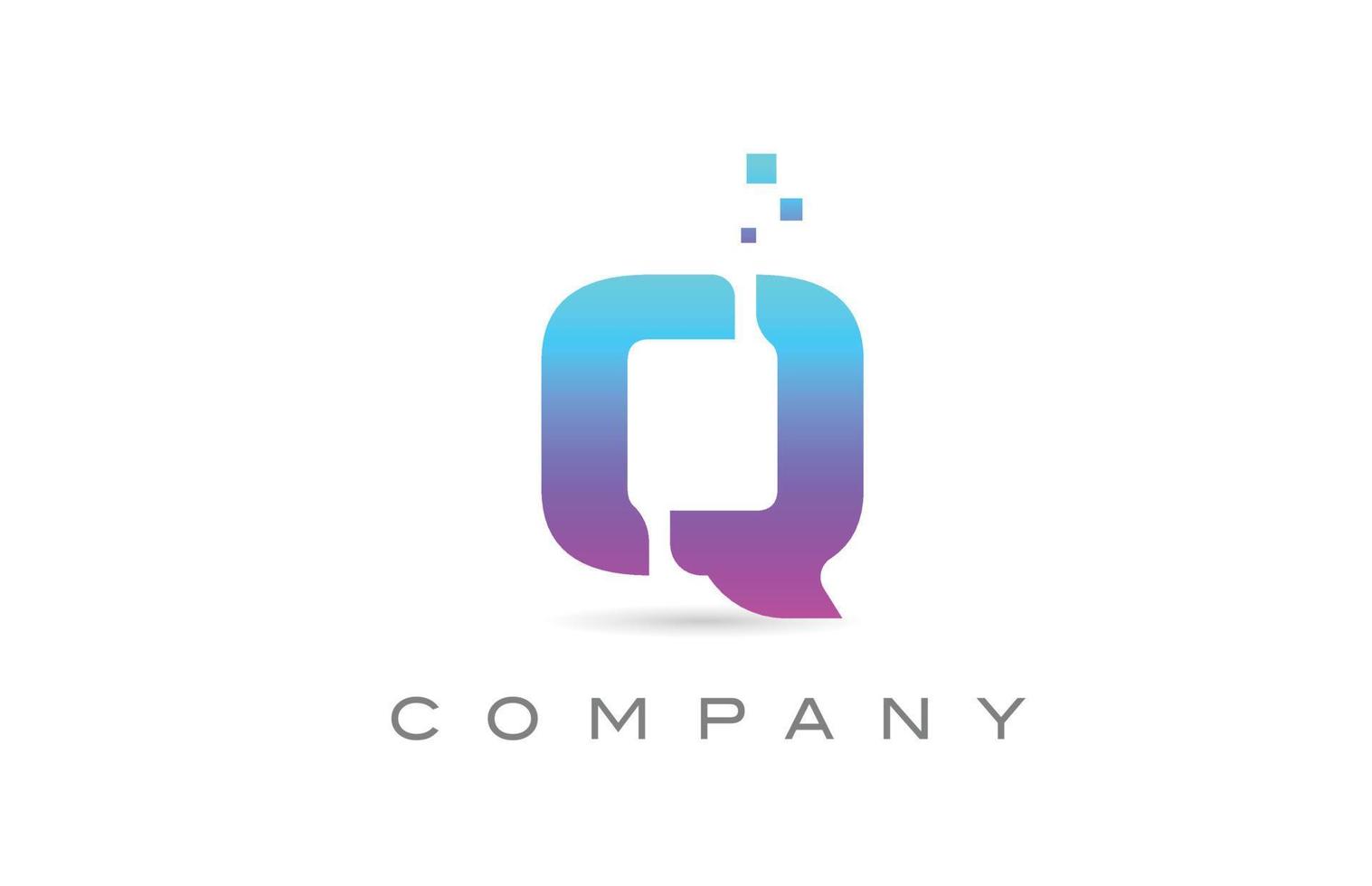 rosa q alfabeto icona lettera logo design. modello creativo per affari con punti vettore