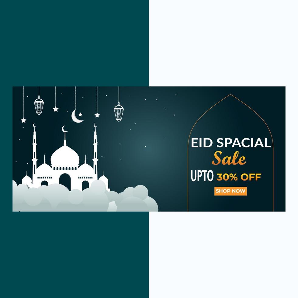 eid design di copertina per social media di vendita speciale vettore