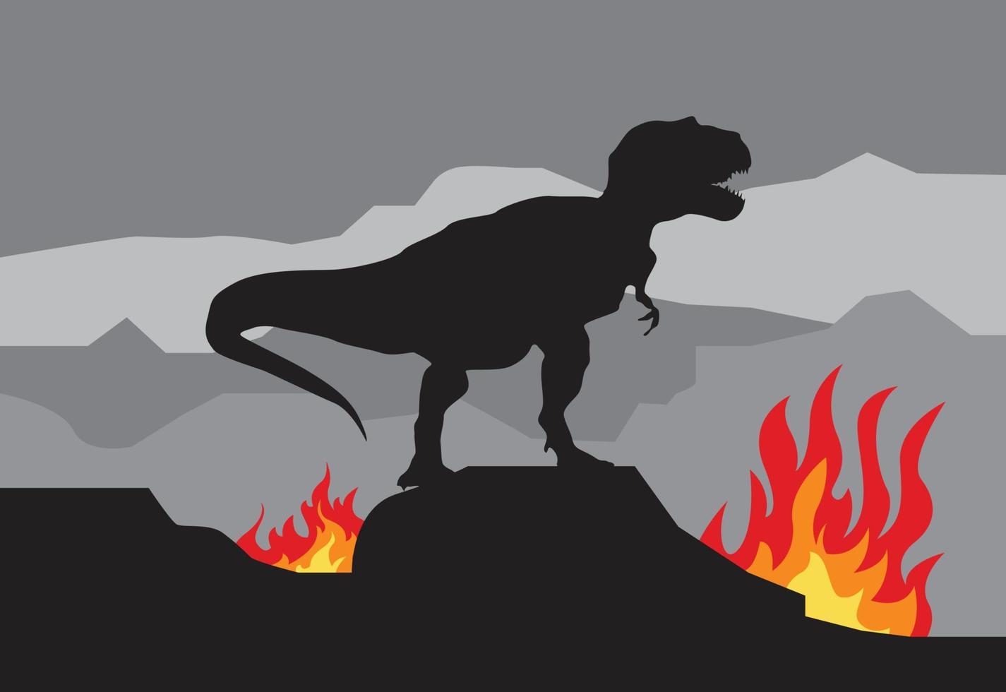 tirannosauro dinosauro silhouette disegno vettoriale