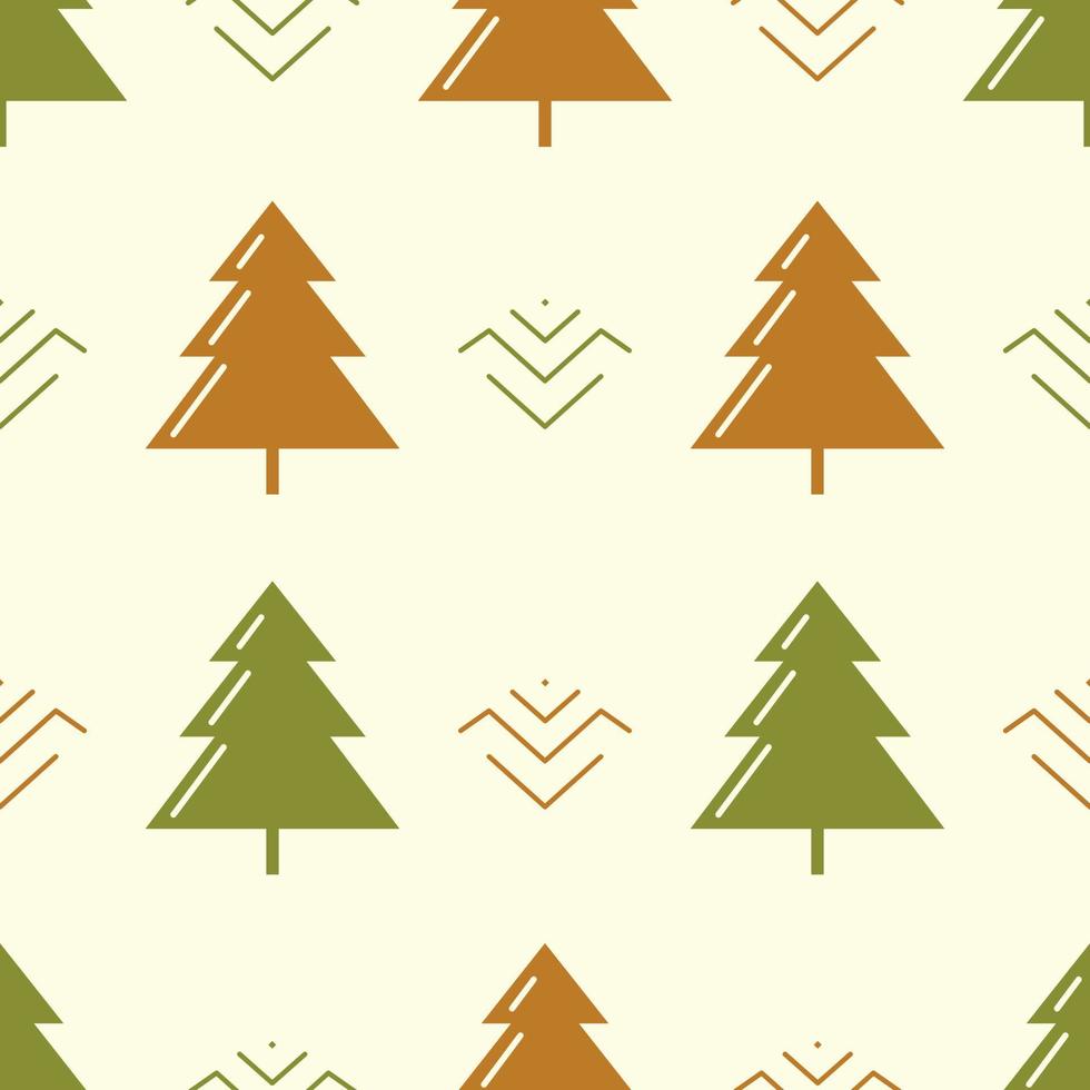 disegno del modello di ripetizione dell'ornamento degli alberi di pino. sfondo disegnato a mano. modello scandinavo per carta da regalo o tessuto. vettore