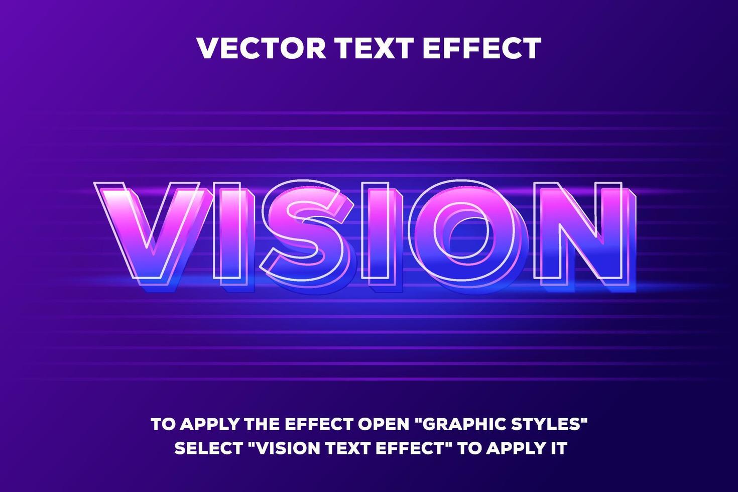 effetto testo vettoriale di visione completamente modificabile