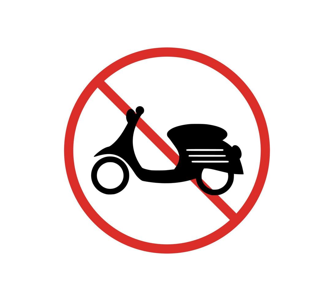 cerchio vietato segno per nessuna moto. nessun segno di parcheggio. illustrazione vettoriale