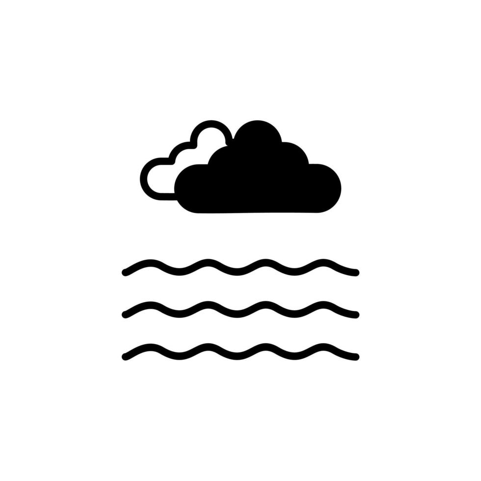 oceano, acqua, fiume, mare icona linea continua illustrazione vettoriale modello logo. adatto a molti scopi.