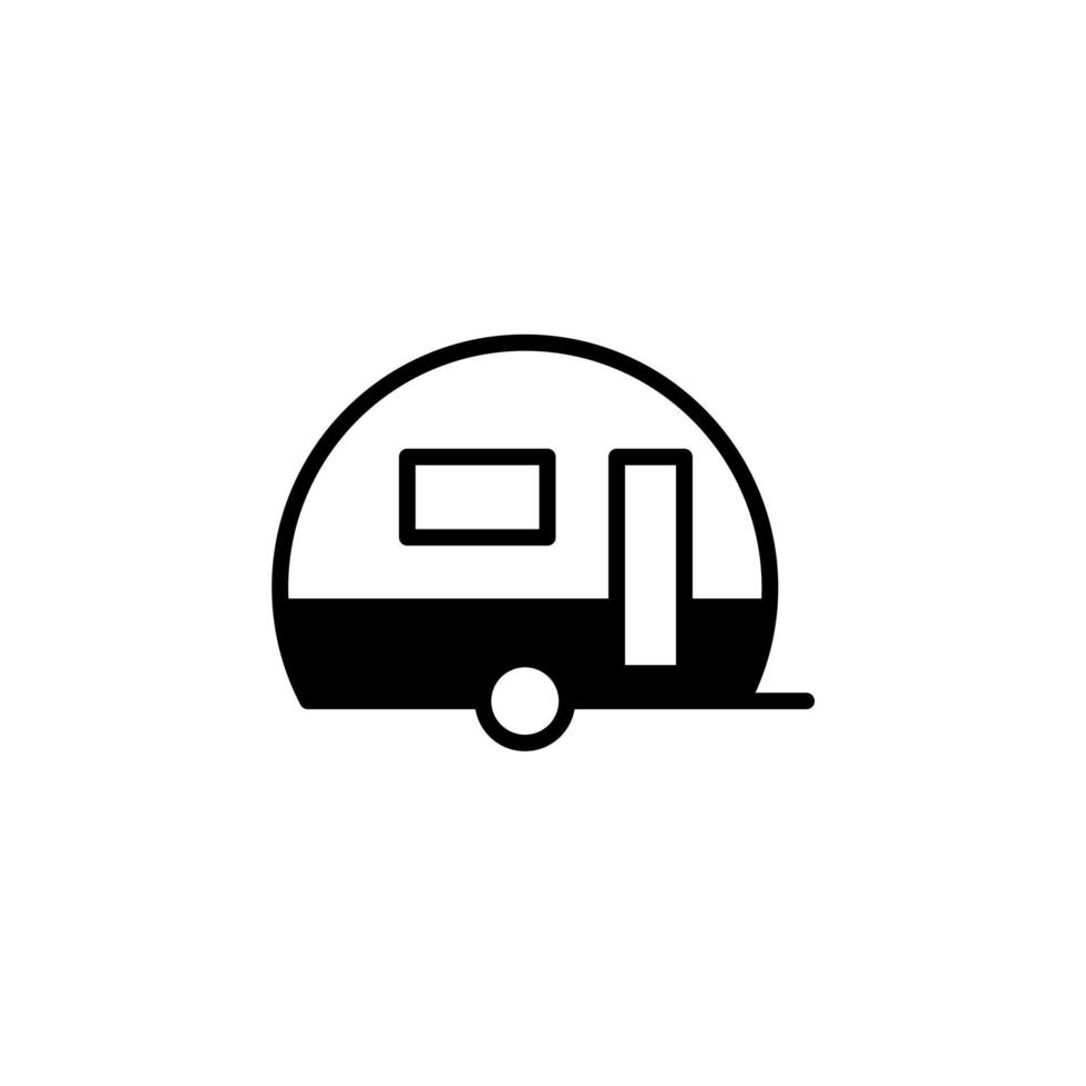 caravan, camper, viaggio icona linea continua modello logo illustrazione vettoriale. adatto a molti scopi. vettore
