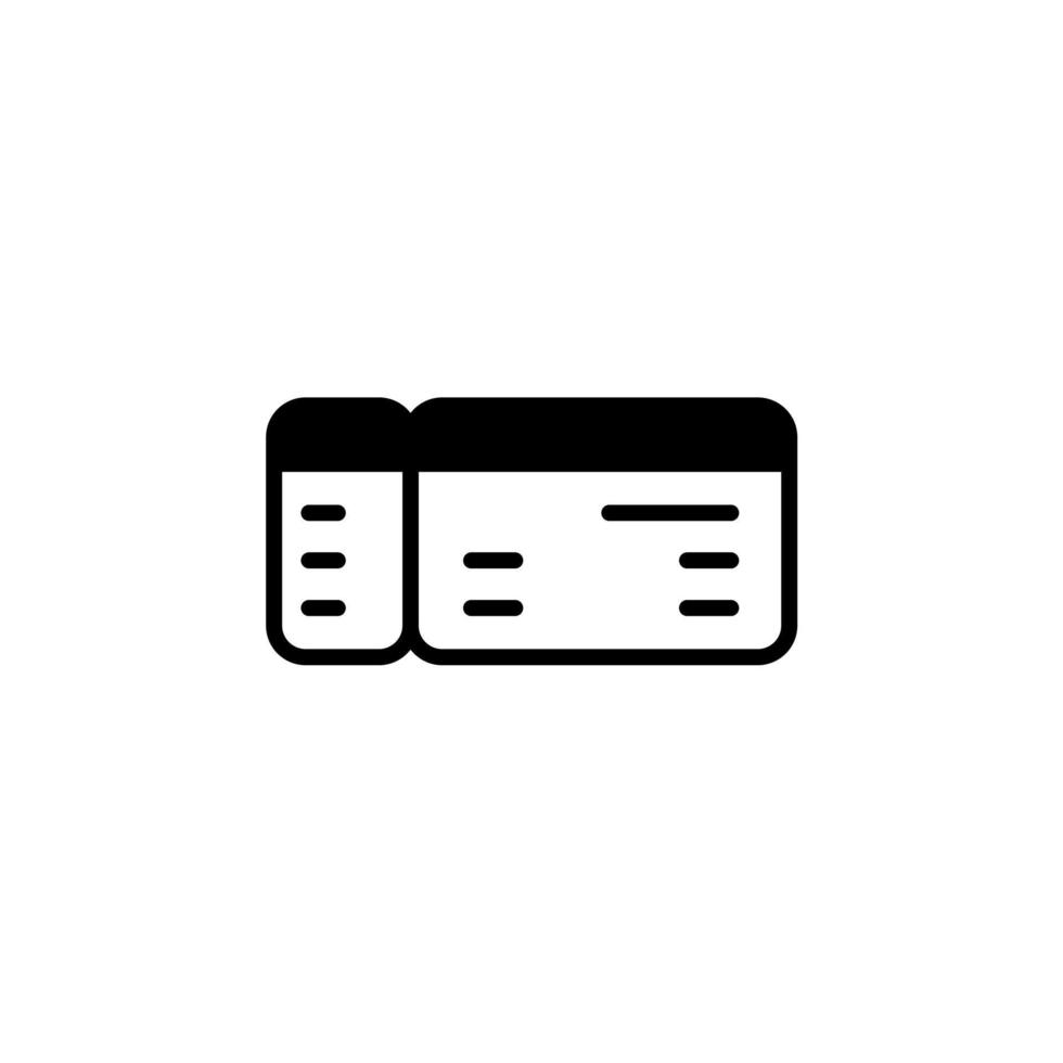 biglietto, pass, evento, voucher icona linea continua illustrazione vettoriale modello logo. adatto a molti scopi.