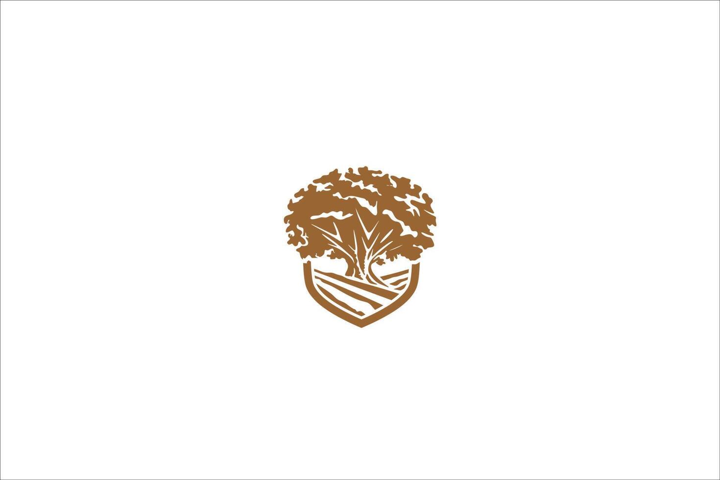 vettore logo albero lussureggiante