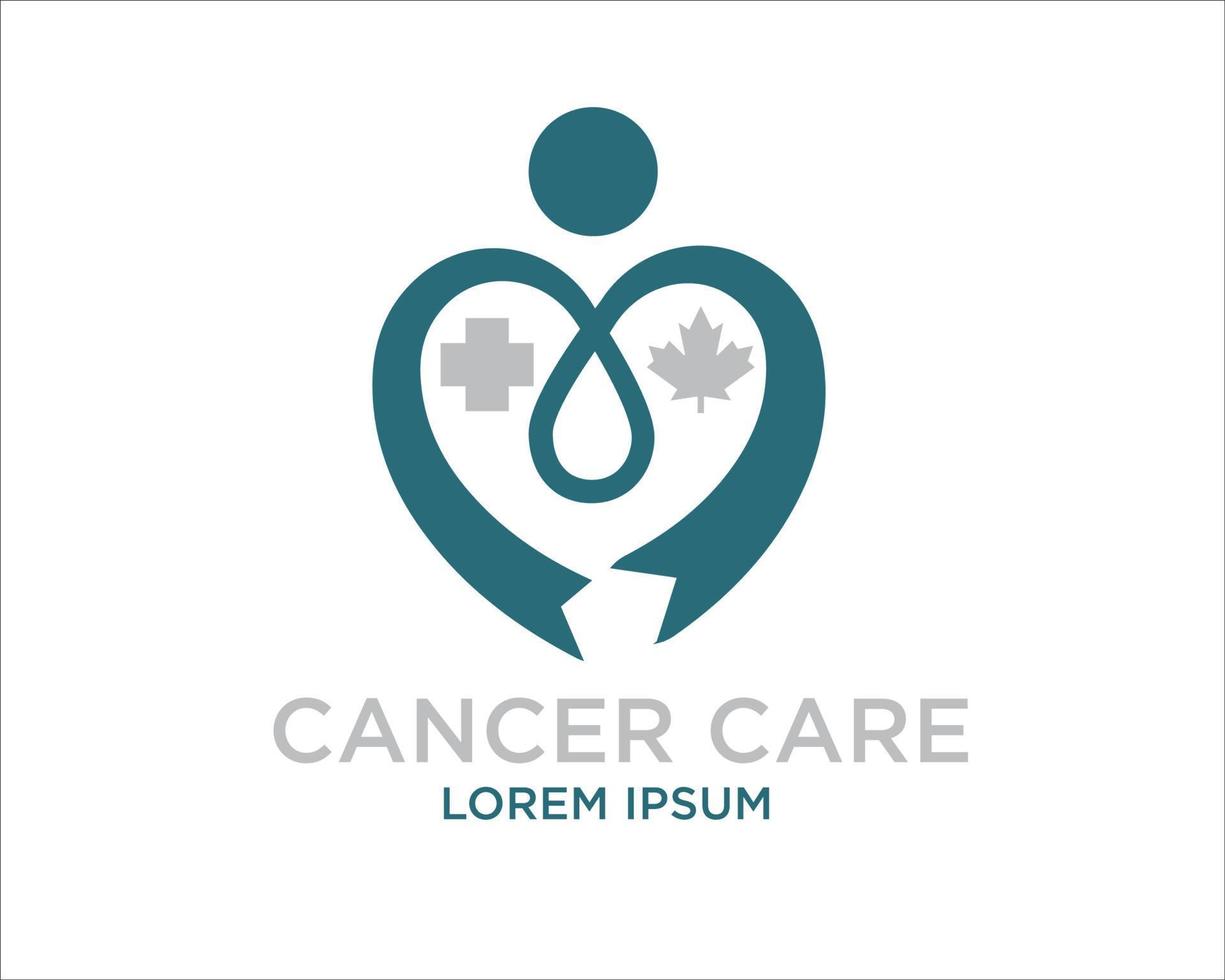 il logo per la cura del cancro progetta l'icona e il simbolo moderni semplici di vettore