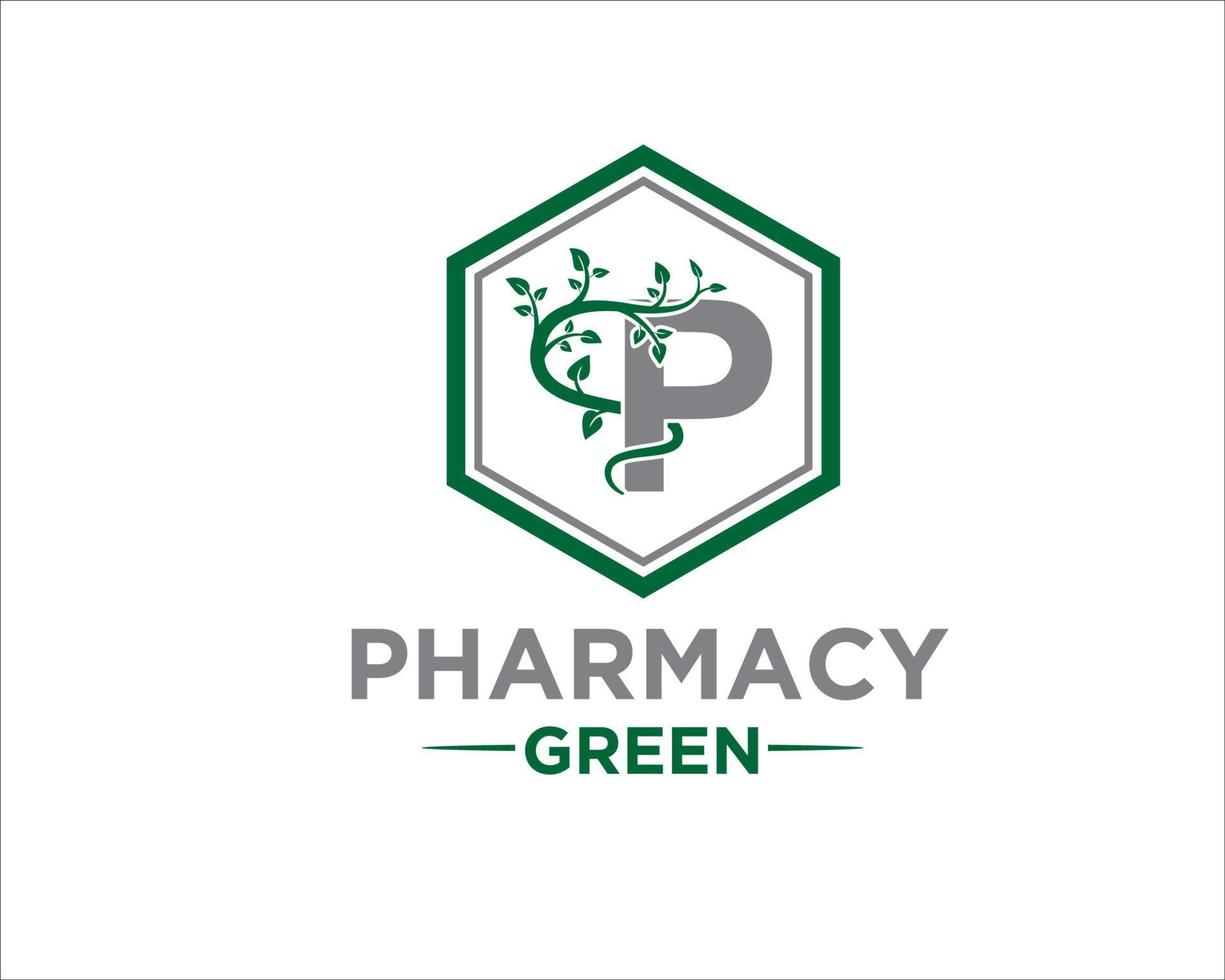 il logo della farmacia della natura progetta l'icona e il vettore minimalista di simbolo