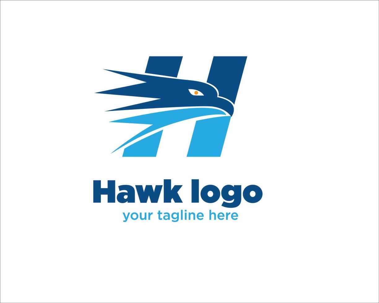 h hawk logo design semplice e moderno vettore