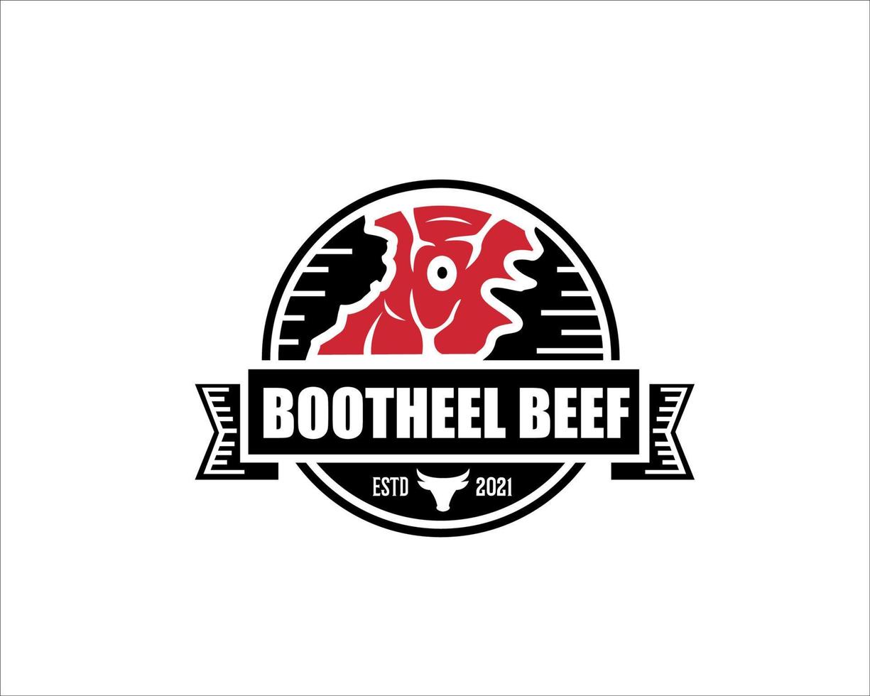 logo per fornitore di carne bovina fresca e fornitore di carne bovina vettore