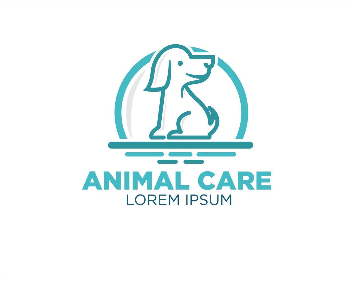 il logo per la cura degli animali domestici progetta l'icona e il vettore minimalista di simbolo