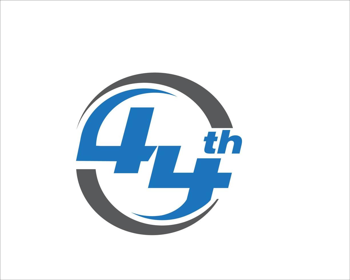 Il logo del 44° anniversario progetta il logo del compleanno in modo semplice e moderno vettore