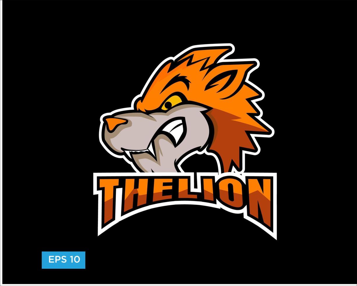 il logo della testa di leone disegna un vettore piatto moderno e semplice