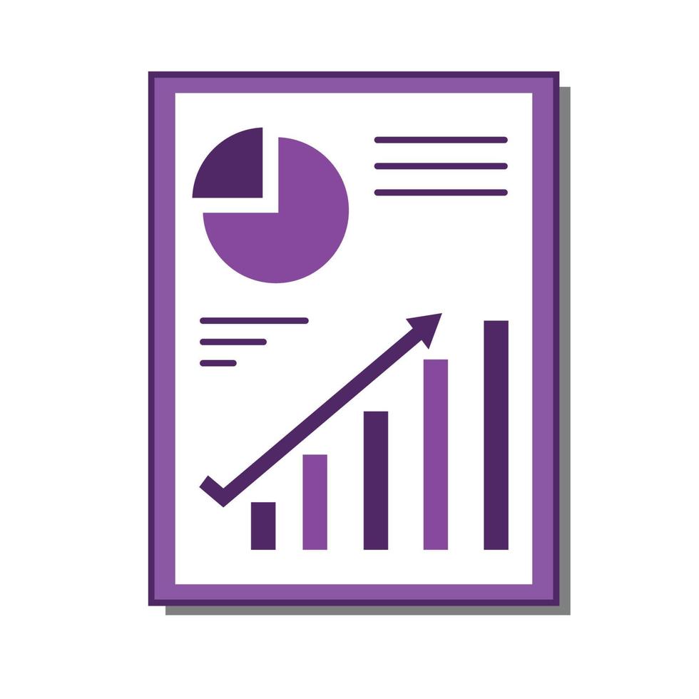 adesivo viola di statistiche aziendali sul muro vettore