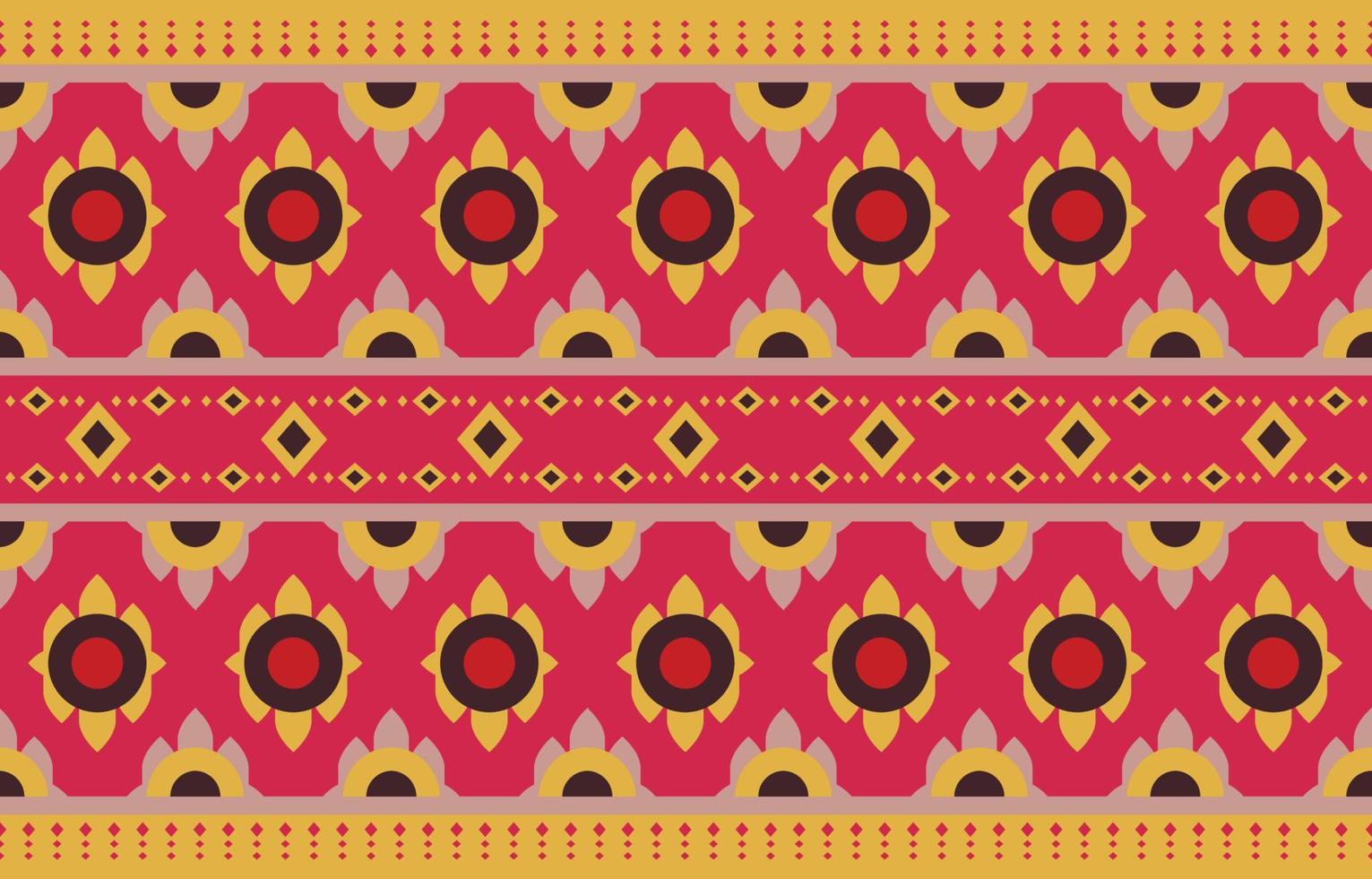 bordo fatto a mano etnico rosa bella arte. modello senza cuciture navajo in stile tribale, ricamo popolare, messicano, peruviano, indiano, marocchino, tacchino e uzbeko. stampa di ornamento d'arte geometrica motivo azteco. vettore