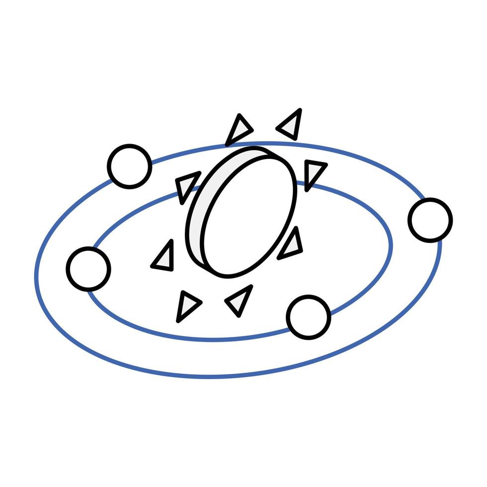 un'icona isometrica personalizzabile del sistema solare vettore