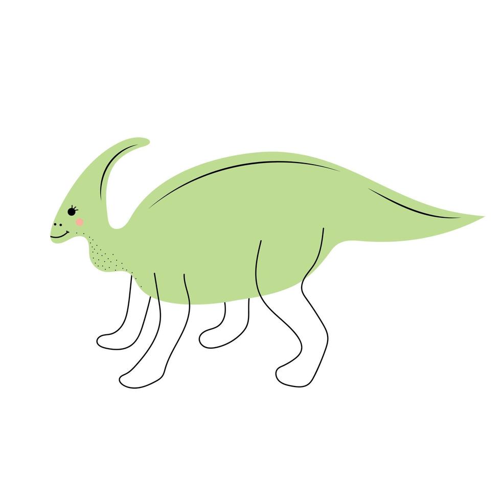 simpatico dinosauro in stile doodle. vettore