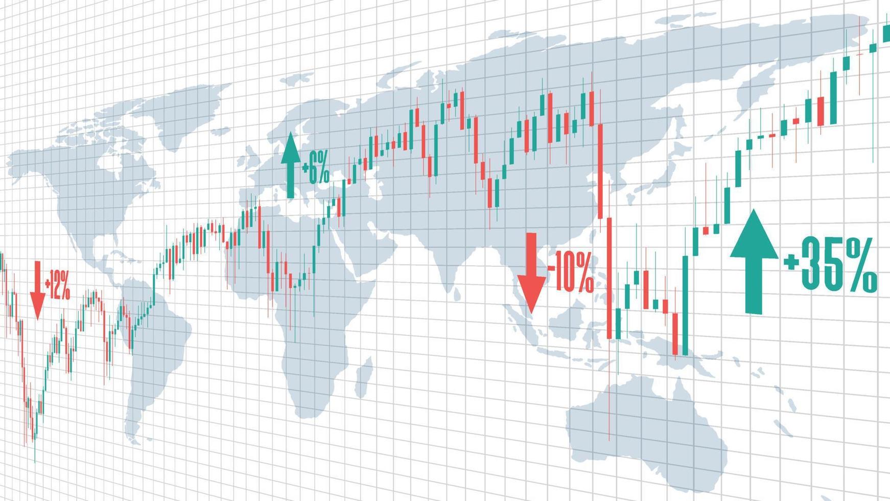 sfondo astratto della barra di candelabro del mercato azionario su sfondo bianco vettore