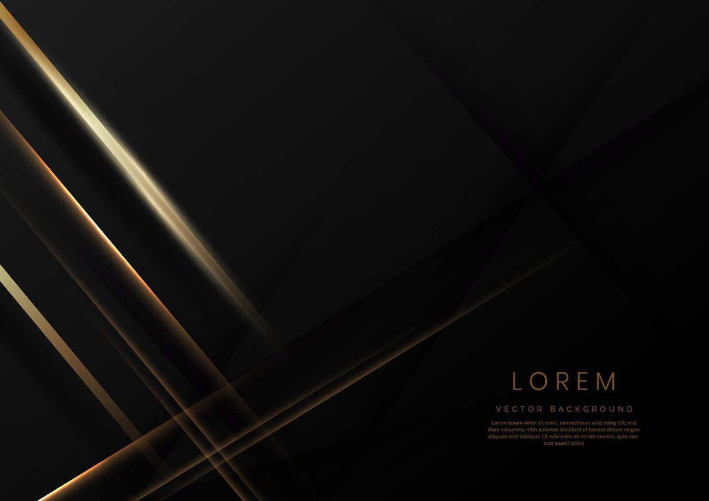 linee d'oro eleganti astratte diagonali su sfondo nero. stile di lusso con copia spazio per il testo. vettore