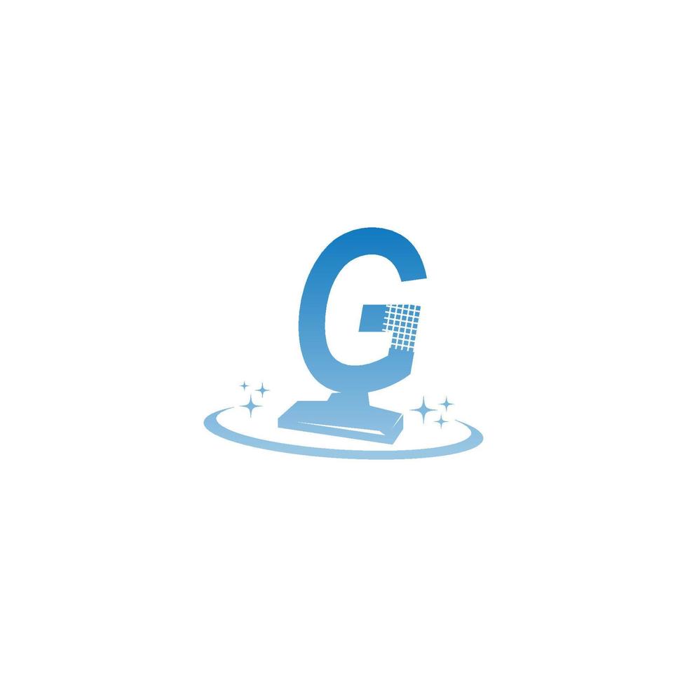 illustrazione del logo del servizio di pulizia con modello icona lettera g vettore