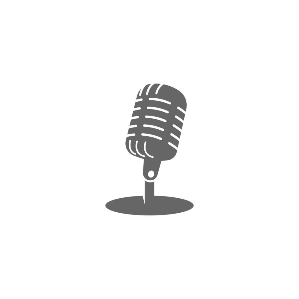 microfono, illustrazione del design del logo dell'icona del microfono vettore