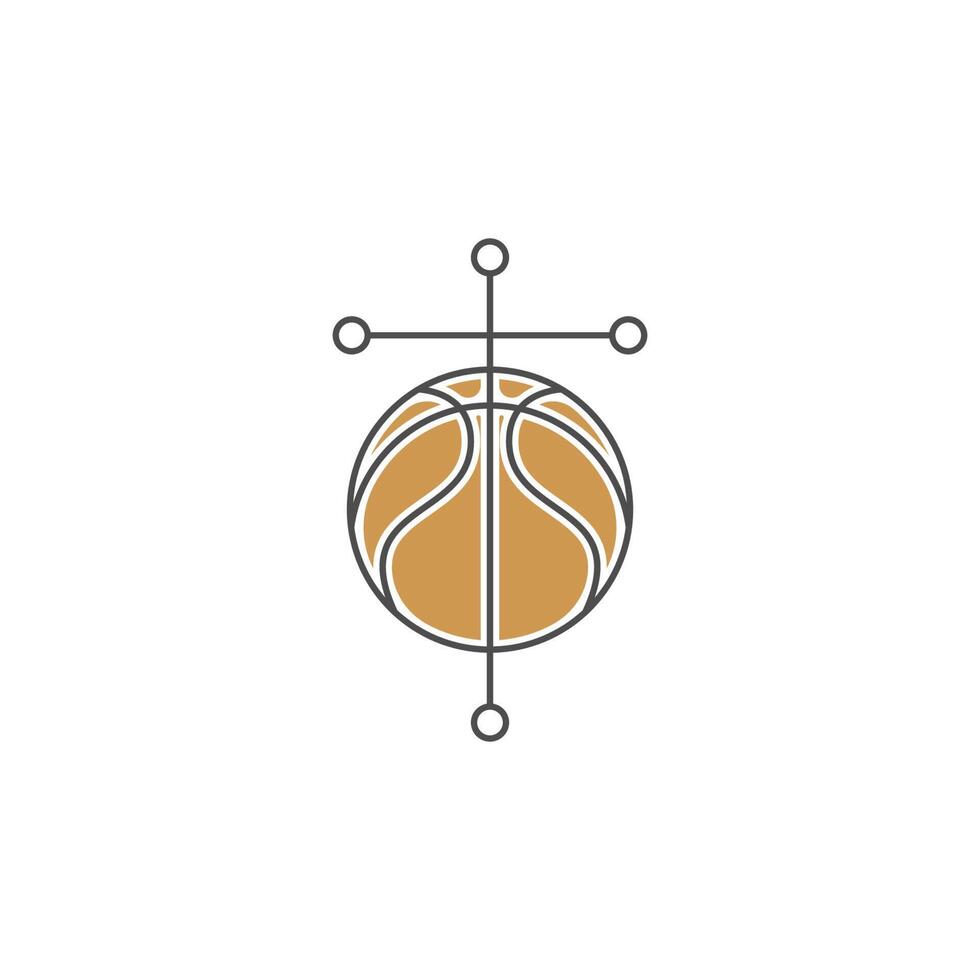 modello di illustrazione di progettazione logo icona basket vettore