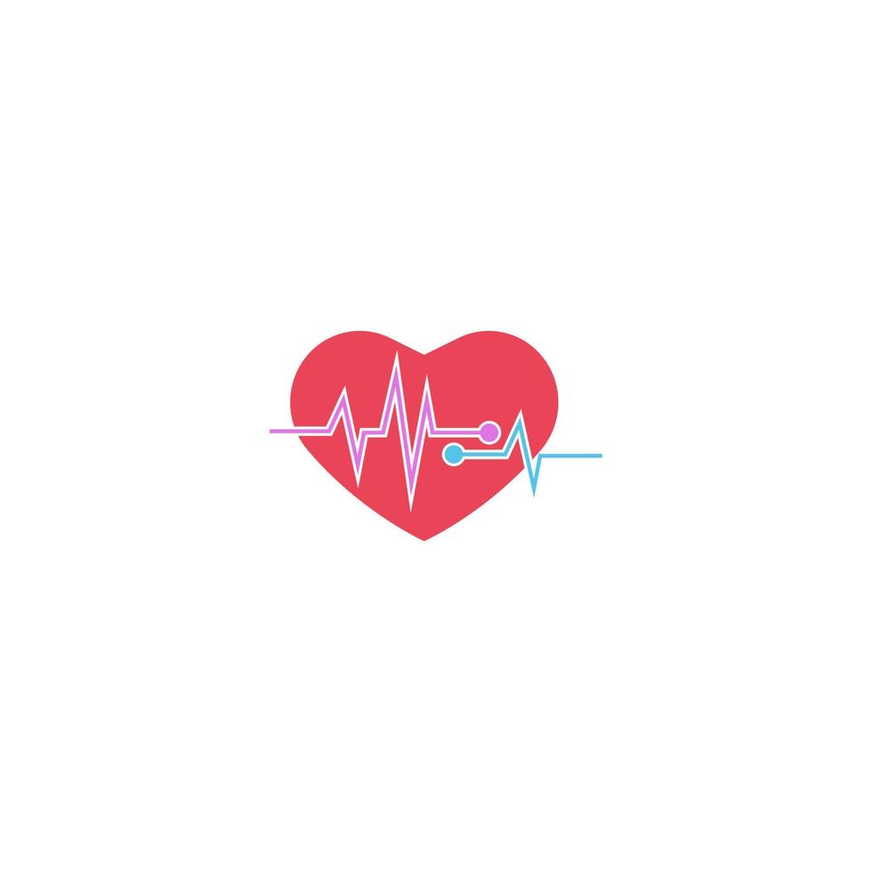 vettore di illustrazione del disegno dell'icona del logo di cura del cuore