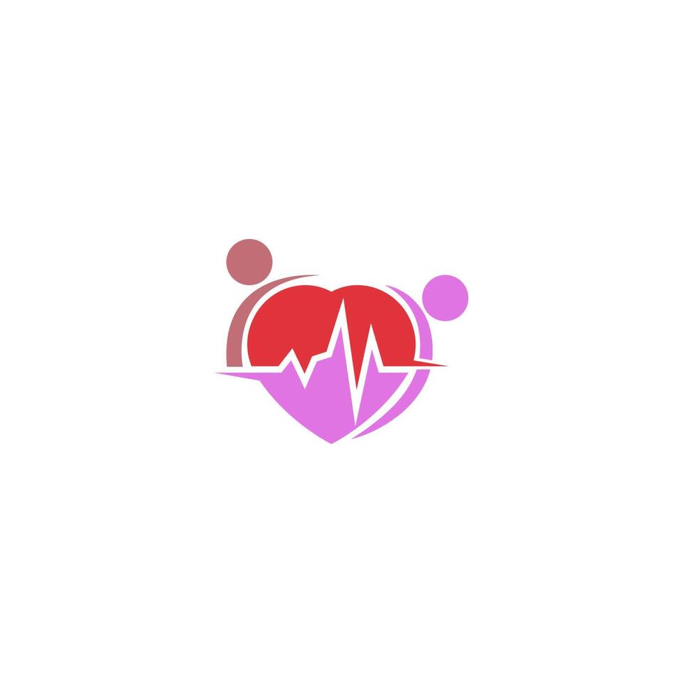 vettore di illustrazione del disegno dell'icona del logo di cura del cuore