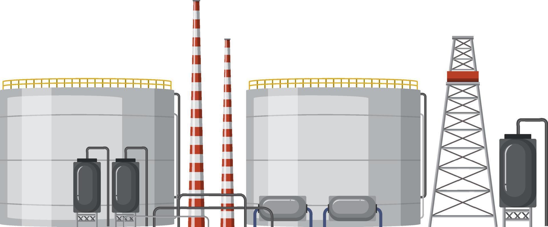 disegno del fumetto della fabbrica dell'industria petrolifera vettore
