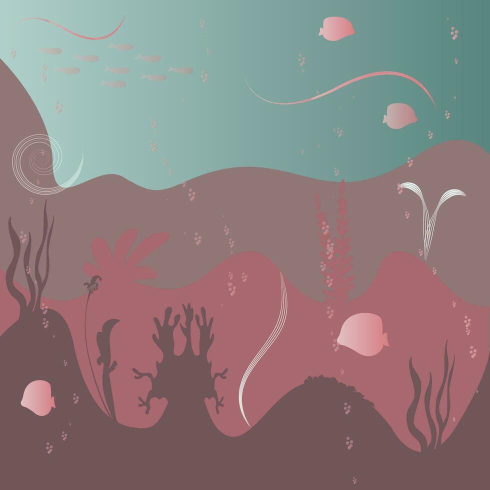 illustrazione vettoriale di uno sfondo di paesaggio marino
