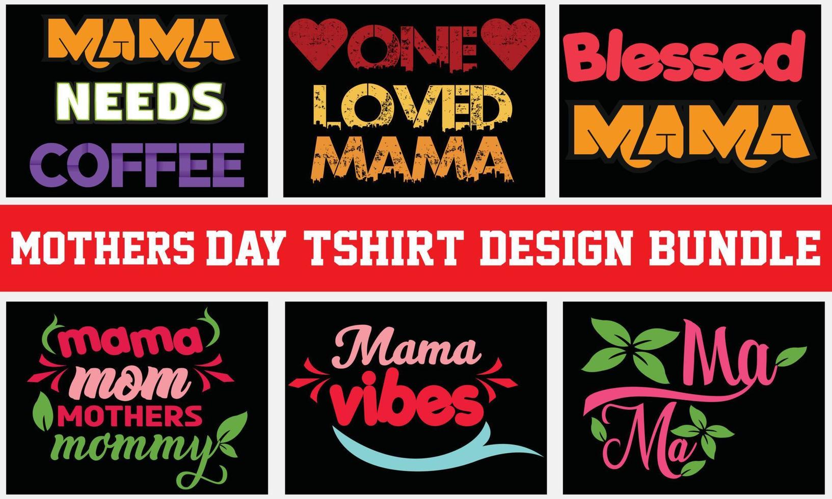 bundle di design di t-shirt tipografia per la festa della mamma di mondi madri vettore