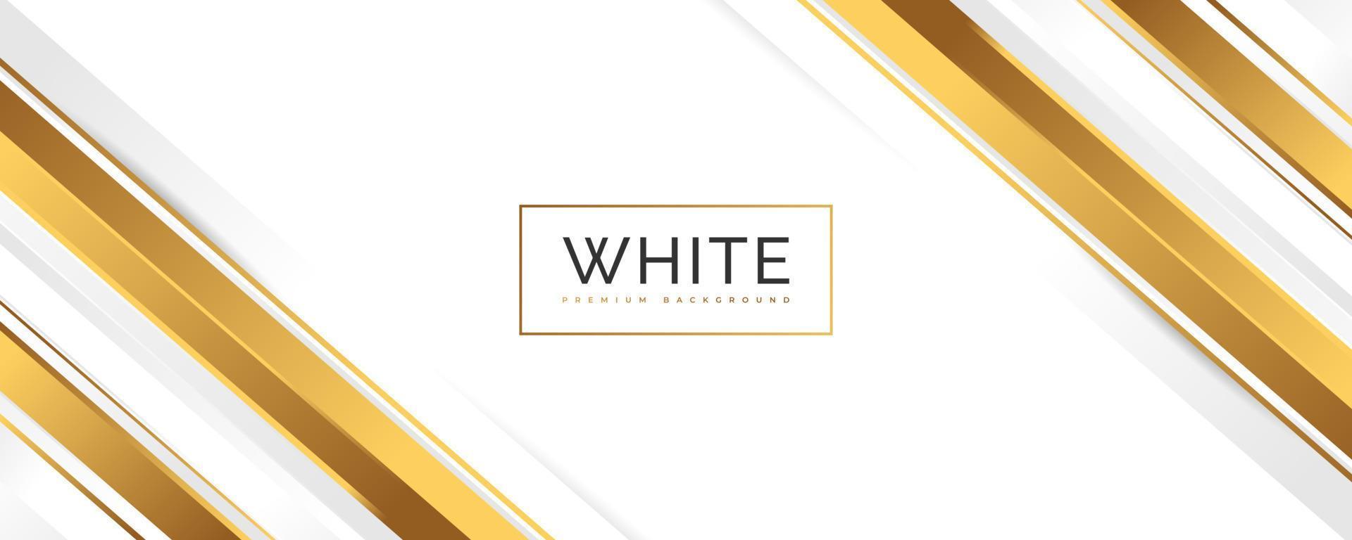 design di sfondo bianco e oro di lusso in stile taglio carta. sfondo bianco premium con linee dorate per design di premi, nomination, cerimonie, inviti formali o certificati vettore