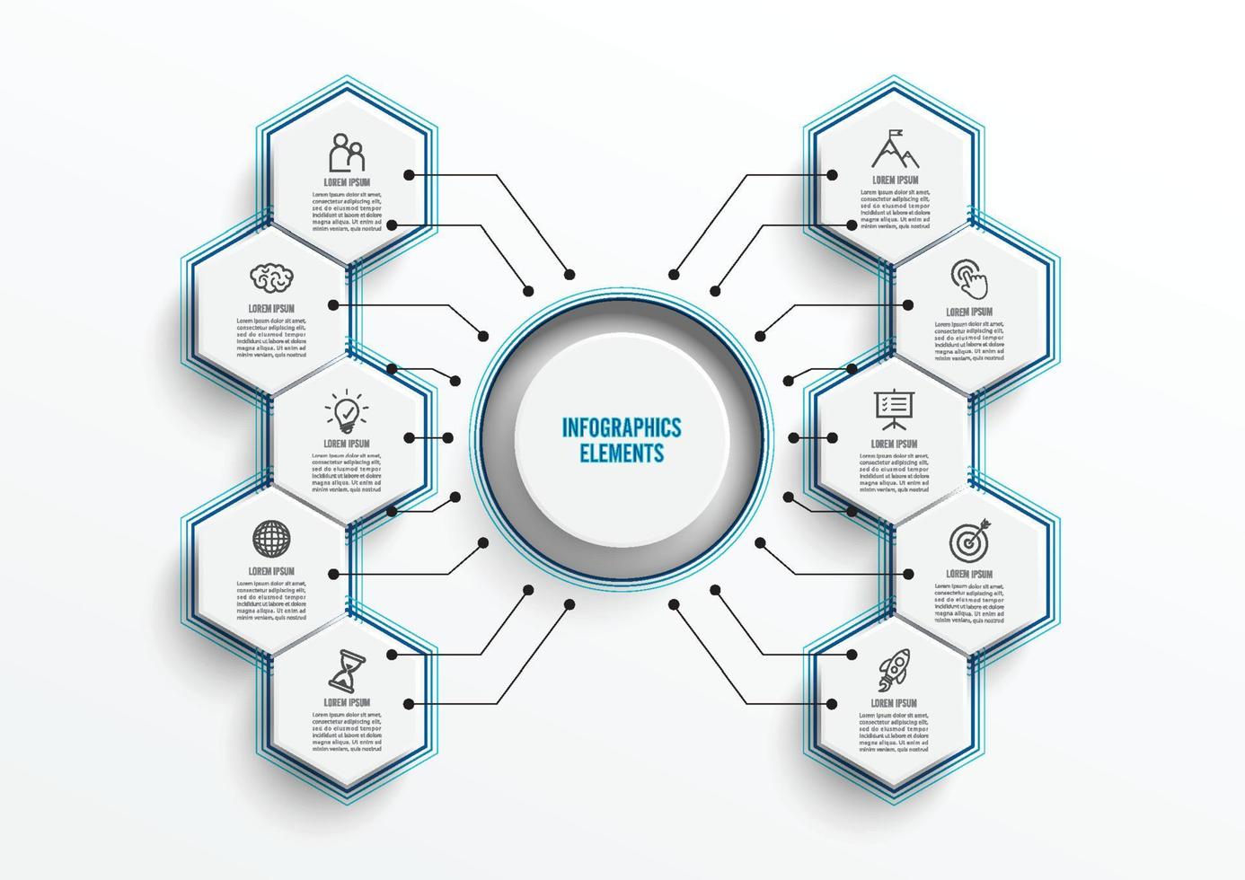 modello di infografica vettoriale con etichetta di carta 3d. concetto di affari con 10 opzioni. per contenuto, diagramma, diagramma di flusso, passaggi, parti, infografiche della sequenza temporale, flusso di lavoro, grafico